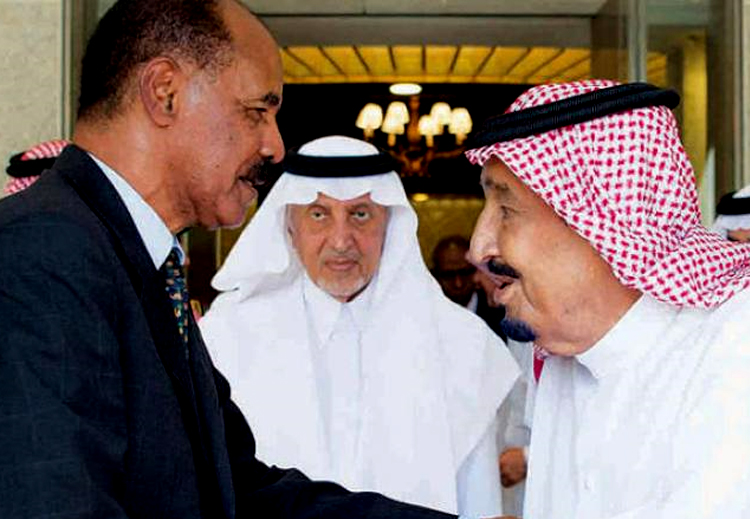 استضافت السعودية أمس في مدينة جدة جلسة مباحثات بين الملك سلمان والرئيس الإريتري