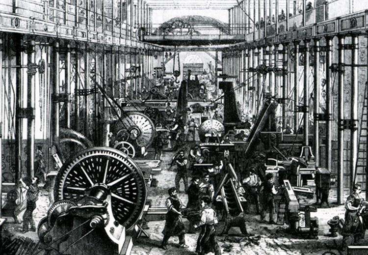 ظهرت مصانع النسيج مع الثورة الصناعية أواخر القرن الثامن عشر