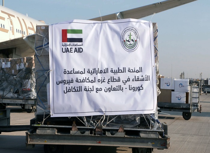المساعدات الإماراتية تأتي في إطار الدعم الكبير والمستمر الذي تقدّمه الإمارات لتعزيز جهود الفلسطينيين في مواجهة كورونا