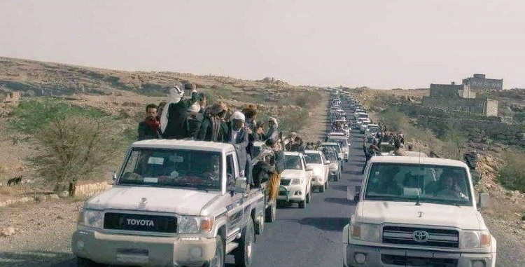 حشد قبائل قيفة أثناء دخوله قرية خبزة