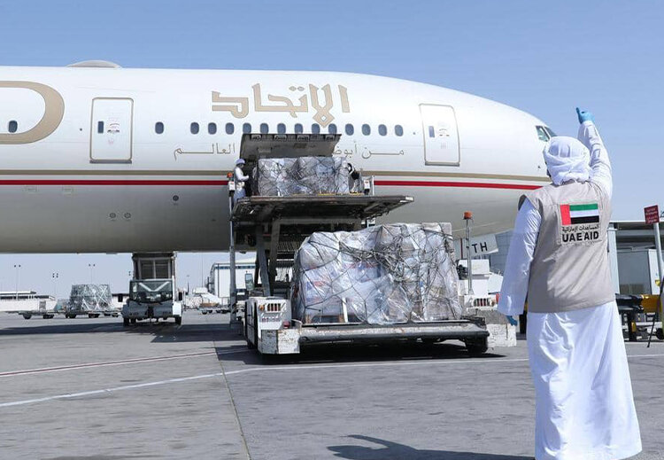 المساعدات الإماراتية لباكستان في نهاية تشرين الأول (أوكتوبر) الماضي 