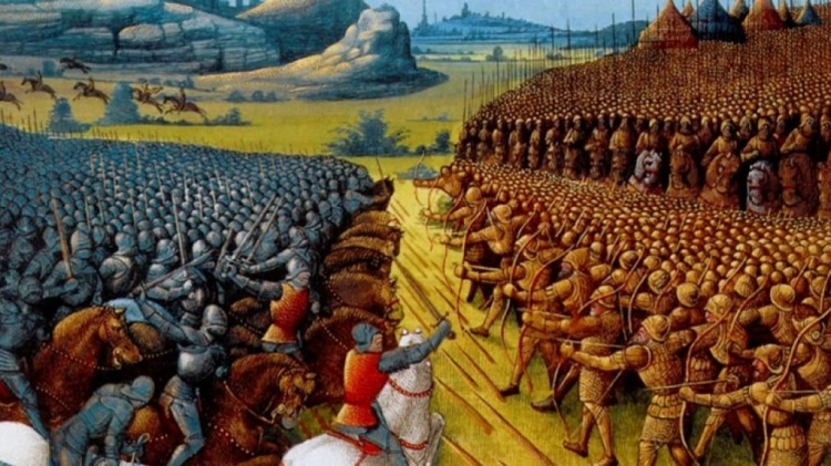 لوحة تصوّر معركة &quot;نيكوبوليس&quot; التي هزم فيها العثمانيون الجيوش الأوروبية عام 1396