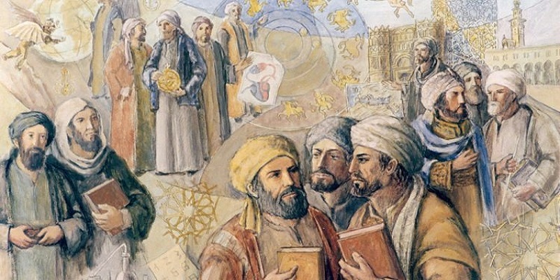 لوحة تمثل علماء وكتاب العرب ممن أنتجوا تراث اليوم