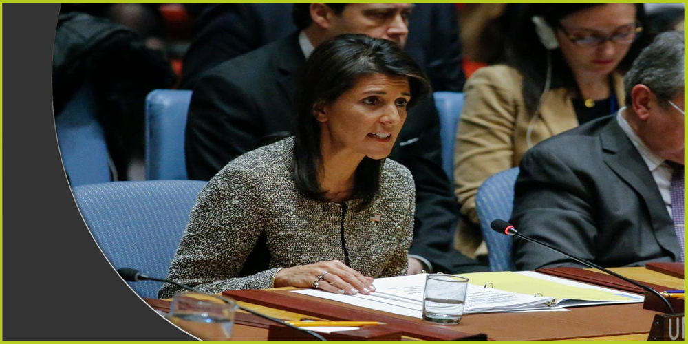 نيكي هالي، السفيرة الأمريكية لدى الأمم المتحدة تطالب بعقد اجتماع طارئ لمجلس حقوق الإنسان