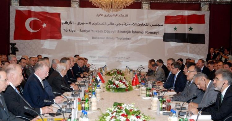 جانب من الاجتماعات التركية السورية في تشرين الأول 2009 