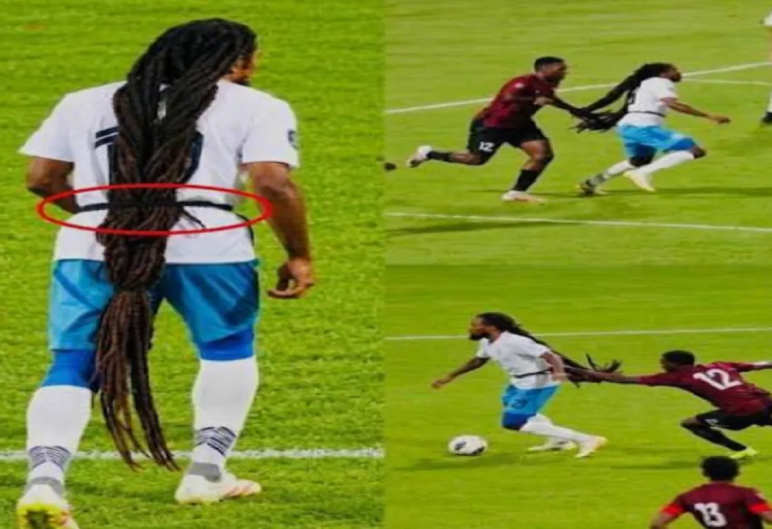 غرائب كرة القدم.. طول شعر لاعب أنغويلا يتسبب في طرد لاعبين بدوري أمم الكونكاكاف غرائب كرة القدم.. طول شعر لاعب أنغويلا يتسبب في طرد لاعبين بدوري أمم الكونكاكاف