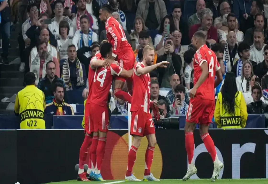للمرة الأولى من ربع قرن: بايرن ميونخ يهزم ريال مدريد على "سانتياغو برنابيو" 