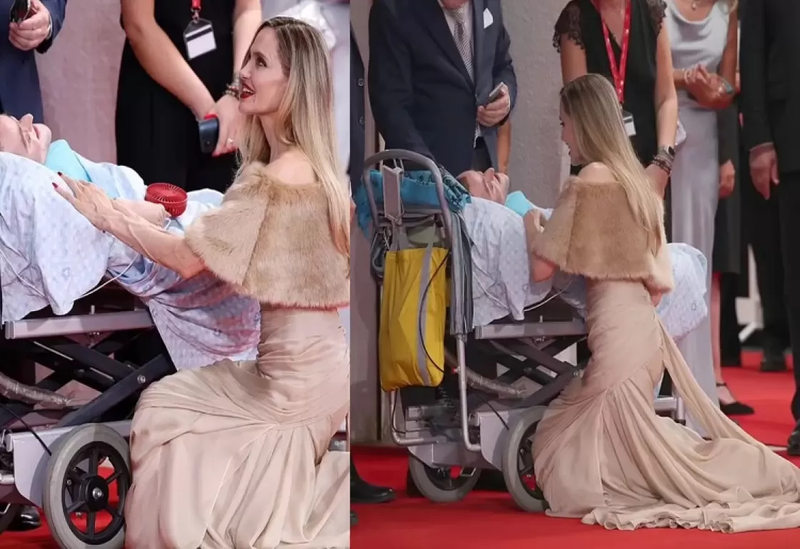 نجمة هوليود تجثو على ركبتيها من أجل معجب نجمة هوليود تجثو على ركبتيها من أجل معجب