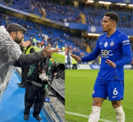 غضب في ستامفورد بريدج.. مدافع تشيلسي يدخل في مشادة مع أحد المشجعين بعد السقوط أمام توتنهام
