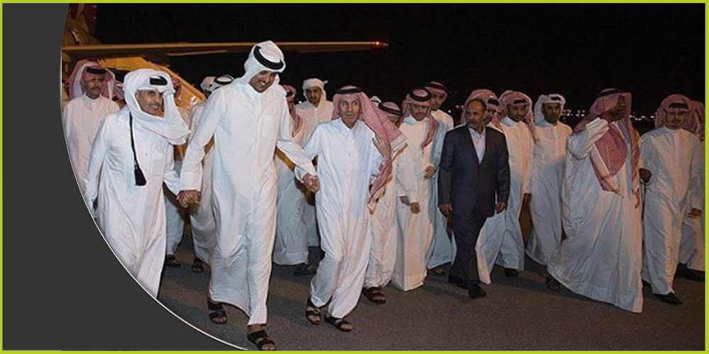 لم يصدر الإعلام القطري للواجهة سوى صورة الأمير الذي يسترد مواطنيه لحضن وطنهم